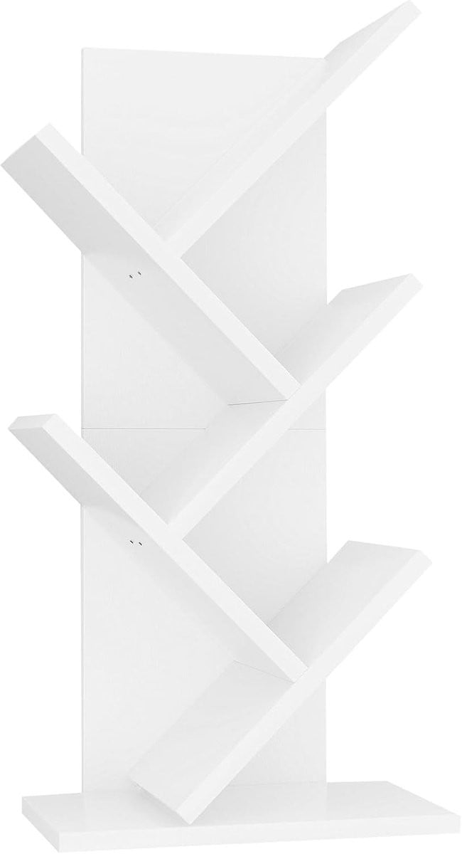 SnelShoppen Boekenplank Boomvorm - Modern Houten Boekenkast met 4 Planken - Wit HBC014W