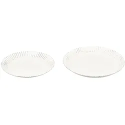 Tablett Set/2 ClairBlanc, weiß, Metall, 24x24x3 cm, 28x28x3 cm