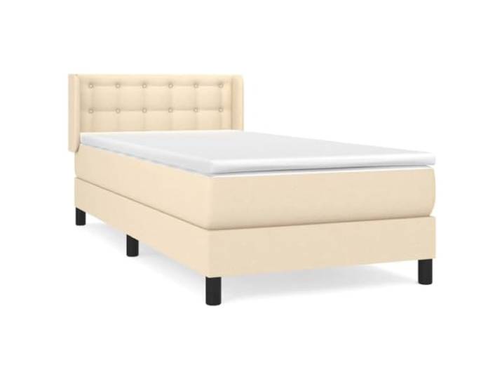 PUGYNBK Boxspringbett, 80 x 200 cm, mit verstellbarem Kopfteil Taschenfederkernmatratze, mittlere Festigkeit, atmungsaktives Gewebe, weicher Schutz, einfache Montage
