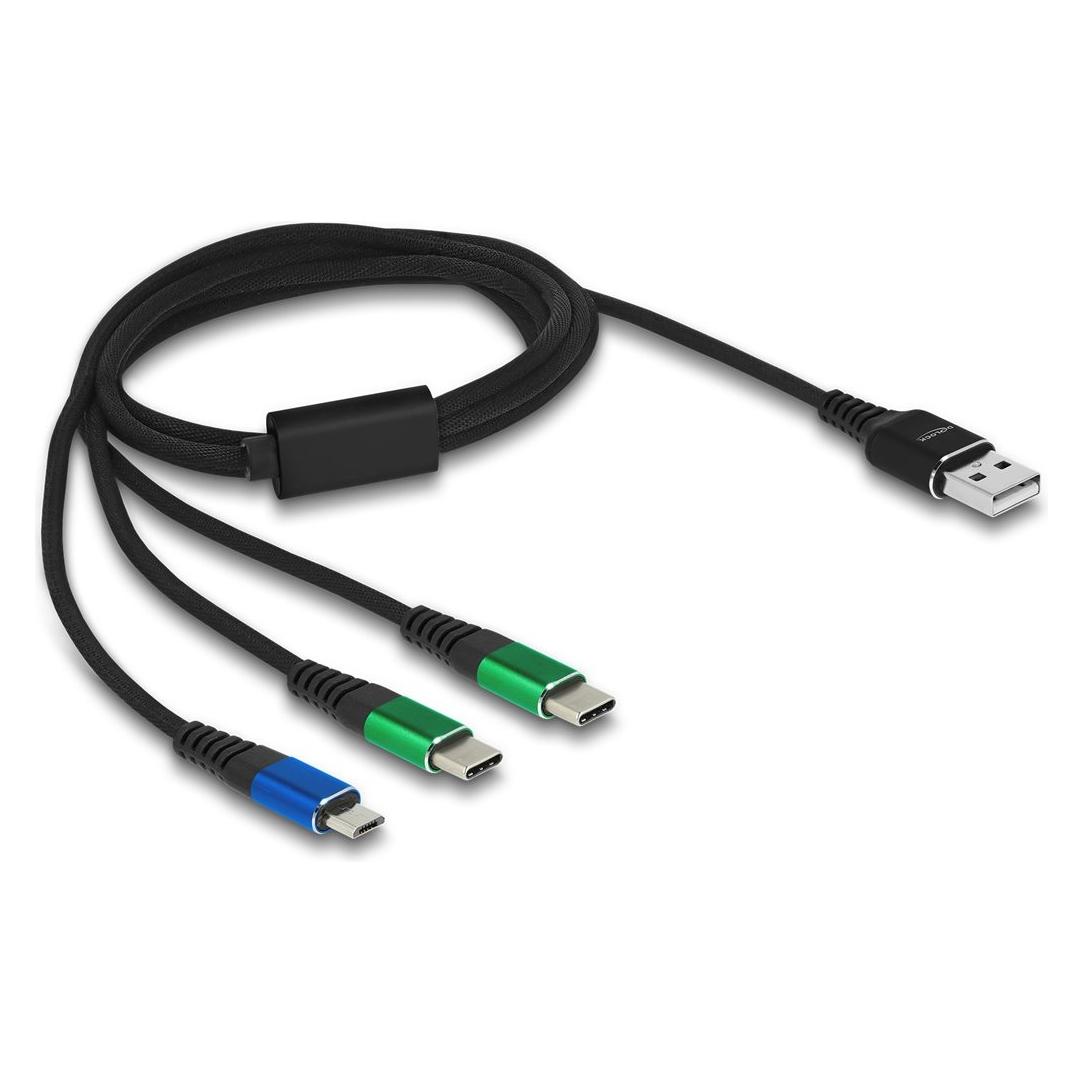 Delock USB Ladekabel 3 in 1 1m bunt (1 m, USB 2.0) (87882)