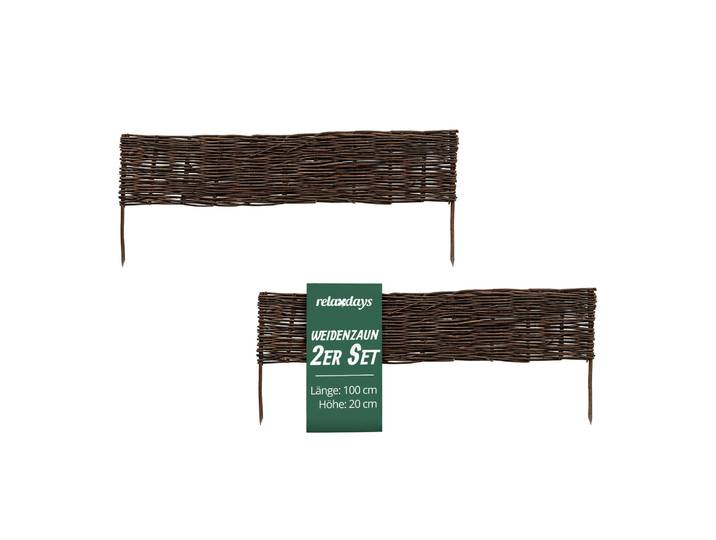 Beeteinfassung Weide Set Braun