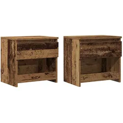 vidaXL Nachttische 2 Stück Altholz 40x30x39 cm Holzwerkstoff