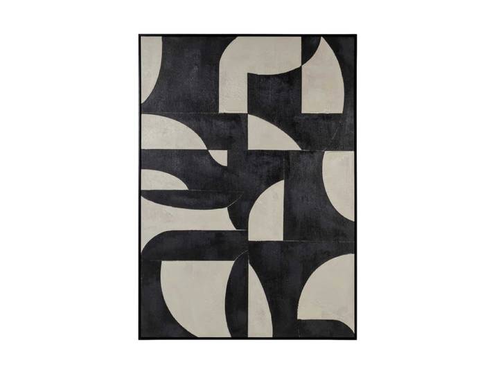 Grosses Design Wandbild „Splendor“ mit Holzrahmen, 140 x 100 cm Schwarz Richmond Interiors