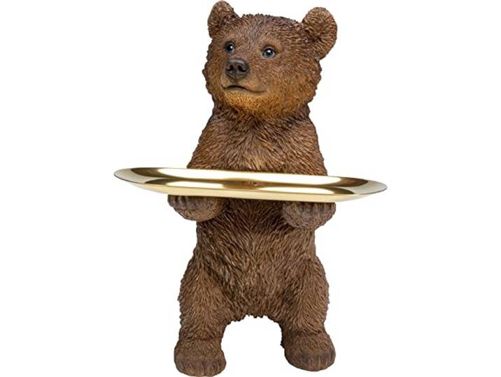 Kare Design Figurine déco Butler Standing Bear\, Marron\, 34x23x20 Cm\, Article Cadeau déco Statue déco Accessoire déco\, Statue\, Objet de Collection\, Déco de Table\, Motif Animal sculptural\, Salon