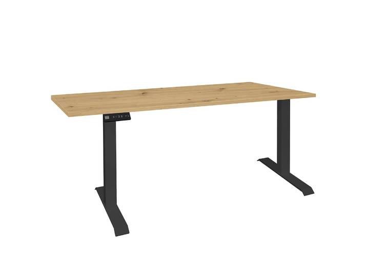 Bureau Unieux VI 160cm Marron/Imitation chêne noueux Noir