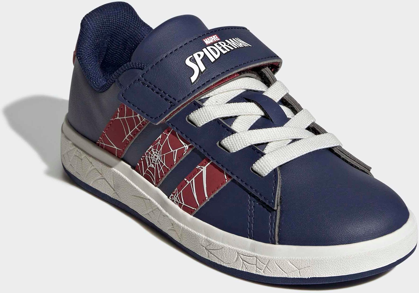 Klettschuh ADIDAS SPORTSWEAR "ADIDAS MARVEL SPIDER-MAN GRAND COURT", Kinder, Gr. 33, blau (dunkelblau, active maroon, sanftes weiß), Synthetik, Schuhe Klettschuh, pour enfants et adolescents dunkelblau, active maroon, sanftes weiß 33