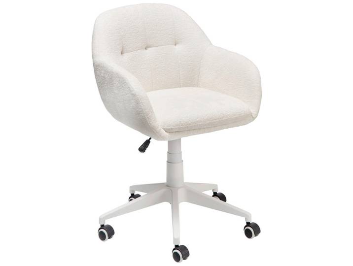 Livetastic Drehstuhl, Weiss, Metall, Kunststoff, Textil, Drehkreuz, 57x82-92x60 cm, Büromöbel, Bürostühle, Drehstuhl