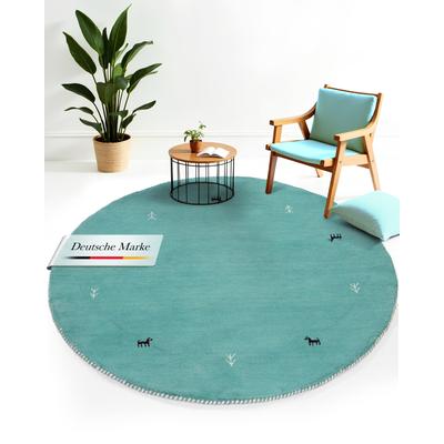 carpetfine "Gabbeh Uni, auch als Läufer und Rund erhältlich" rund 15 mm Höhe reine Wolle, handgewebt, Gabbeh Loom Tiermotiv, große Farbauswahl