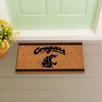 Evergreen Washington State University Monochrome Indoor/Outdoor Coir Door Mat