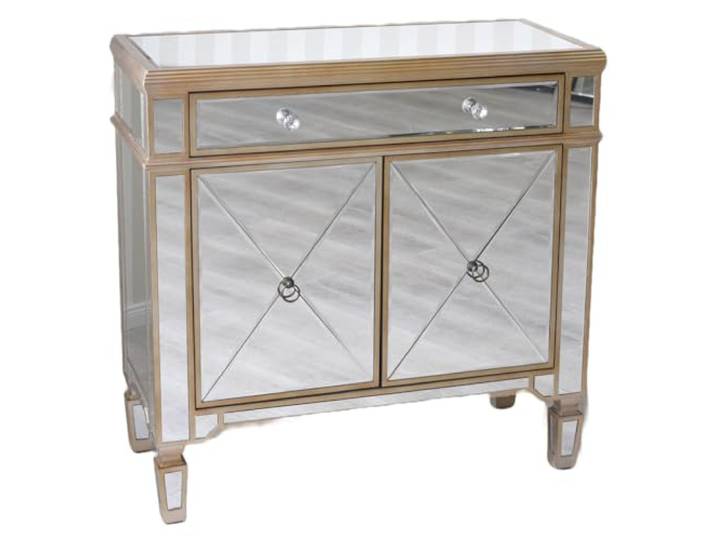 Glasschrank verspiegelt Anrichte Luxus Sideboard Glasschrank Halbschrank vic560 Palazzo Exklusiv