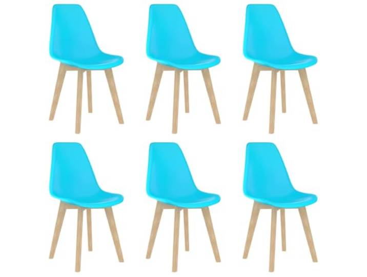 NLQMSU Esszimmerstühle, 6 Stück, blau, aus Polypropylen, mit Füßen Minimalistisches Design, ergonomische Rückenlehne, einfache Pflege, täglicher Gebrauch, zeitgenössischer Stil