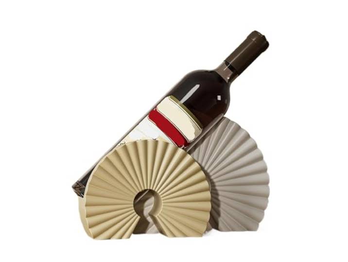 SAGELSHN Deco Weinregal Minimalistisches Weinregal Aus Kunstharz for Die Dekoration des Schreibtischs für Restaurant, Bar(Beige)