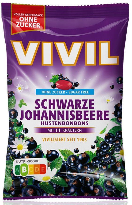 VIVIL® Schwarze Johannisbeere ohne Zucker Bonbons 2361