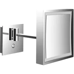emco LED Rasier- und Kosmetikspiegel, einarmig, Direktanschluss, eckig, 109406011, Farbe: Chrom