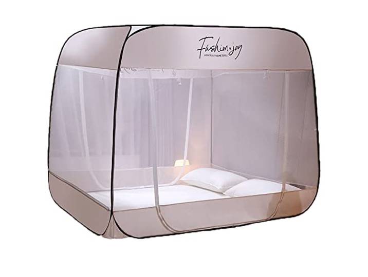 Pop-Up-Moskitonetz-Zelt für Bett, faltbar, mit Boden, großes 3-türiges Baldachin-Netzzelt, tragbar, für Reisen, Camping im Innen- und Außenbereich, für Doppelbetten bis Kingsize-Betten