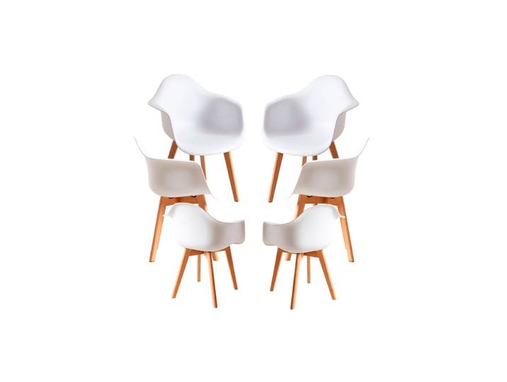 6er Set Belu Stühle - Weiß