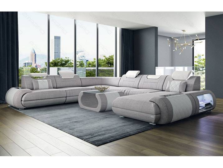 XXL Stoff Wohnlandschaft Rimini U-Form