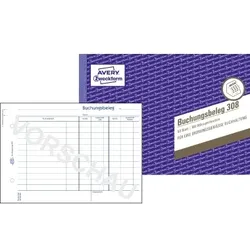 Avery Zweckform Buchungsbeleg 308 DIN A5 quer 50Blatt