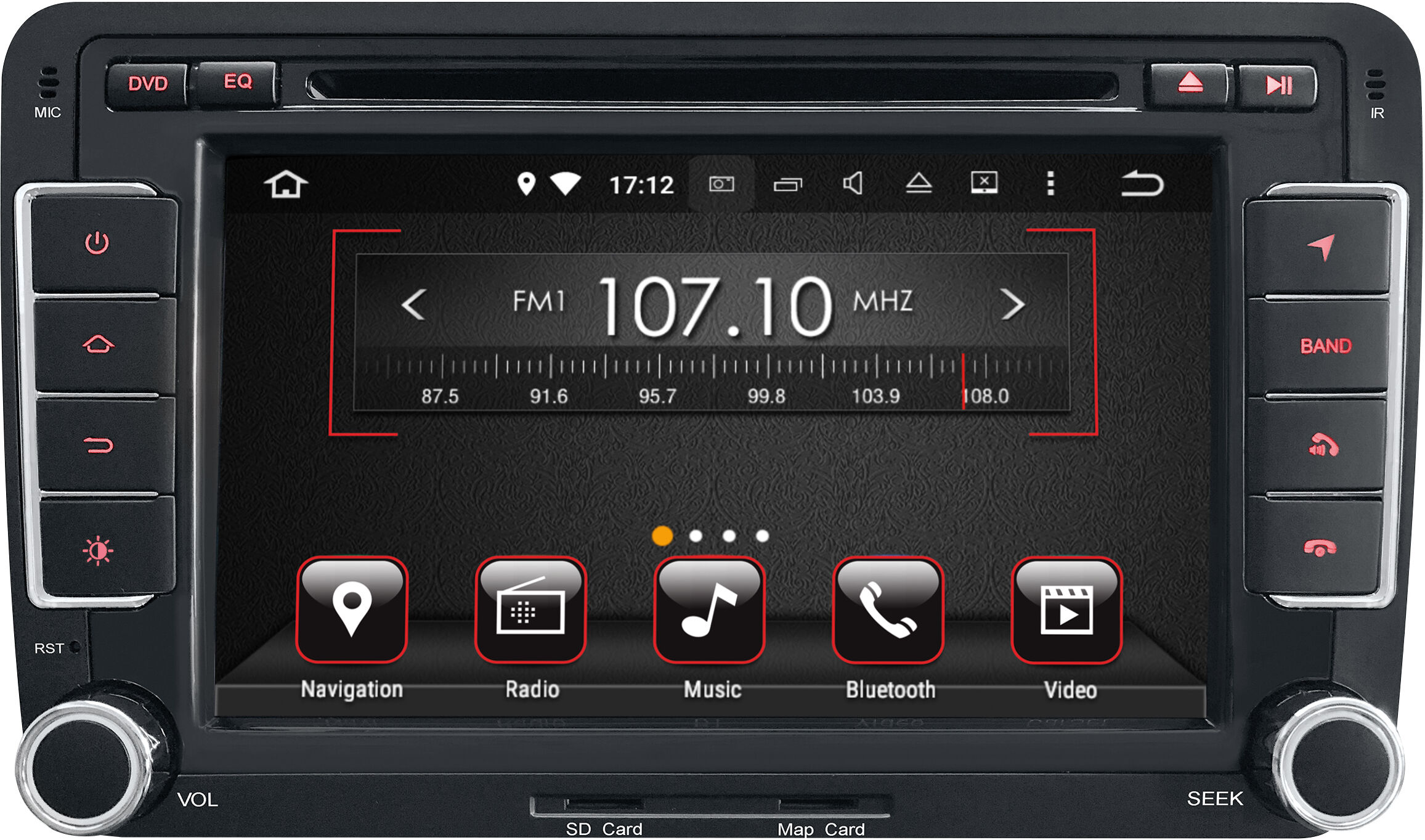 Phonocar Radio/navigationssystem-Kombination Media Station 7 Dvd Android Für Volkswagen Vm117