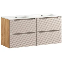 DOPPELWASCHTISCH 120cm Elora Beige und Holz
