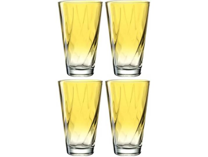 LEONARDO HOME Twist 046970 - Lot de 4 verres à eau - Passe au lave-vaisselle - Verres à eau ergonomiques et incurvés - Pour un usage quotidien - Jaune - 300 ml
