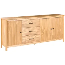 SIDEBOARD mit 3 Türen Kiefernholz Hellbraun Leonora