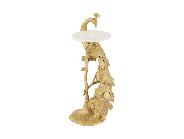 Design Beistelltisch „Wildlife Peacock“ Marmor Invicta Interiors