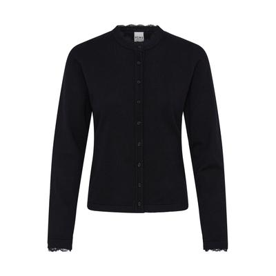 Strickjacke ICHI "ICHI Strick-Cardigan langarm IHLULS", Damen, Gr. S, schwarz, Strickjacken Strickjacke