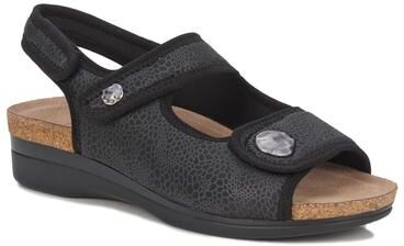 Women's Melanie Double Strap Stretch Sandal by Drew in Black (Size 10 M)