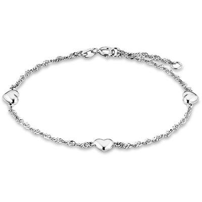 Armband AMOR "Herzen", silber (silberfarben), Armbänder, Damen, 19cm, Silber 925 (Sterlingsilber), Armband