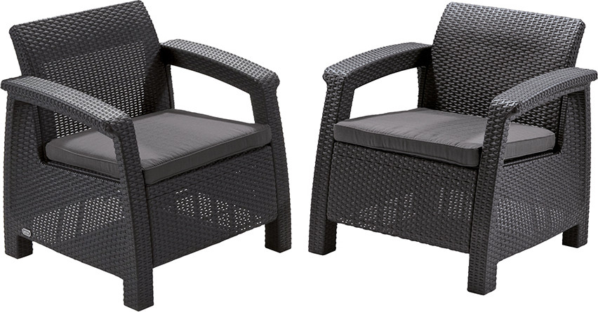 Keter Tuinmeubelset Corfu Duo, antraciet