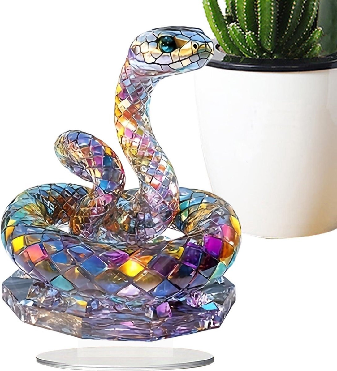 Multicolor Slangenbeeldje Decoratie van Acryl voor op de Tafel