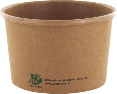 Suppenbecher Papstar pure, 230 ml, Ø 98 x 60 mm, 25 Stk., Frischfaser-Karton, braun