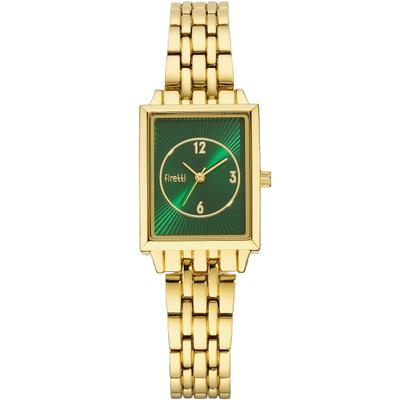 Quarzuhr FIRETTI "Pure Square", gold (goldfarben, grün), Armbanduhren, Damen, Quarzuhr, Armbanduhr, Damenuhr, analog