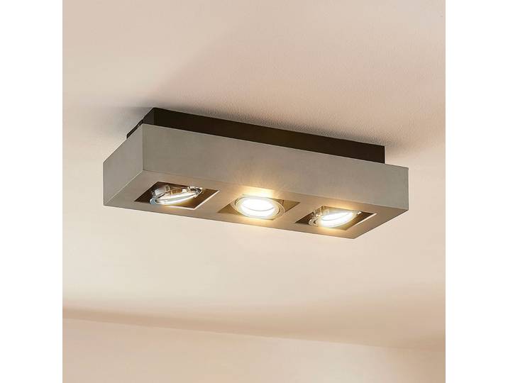 Vince 3 Plafonnier Silvergrey - Arcchio - Couloir - Moderne - Aluminium - Angulaire