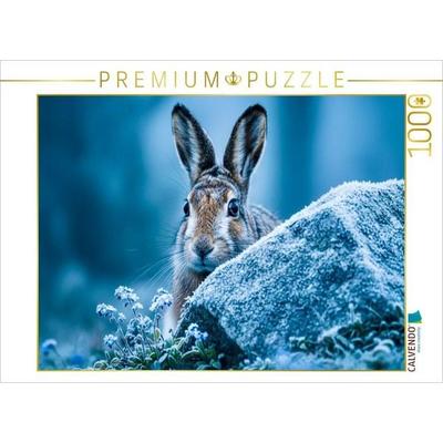 CALVENDO Puzzle Der wachsame Feldhase | 1000 Teile Lege-Größe 64x48cm Foto-Puzzle für glückliche Stunden