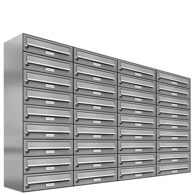AL Briefkastensysteme 36 Fächer Premium Edelstahl Wand Briefkasten Anlage für Post A4, modern, robust und wetterfest, Artikelnummer: 132V36EA4