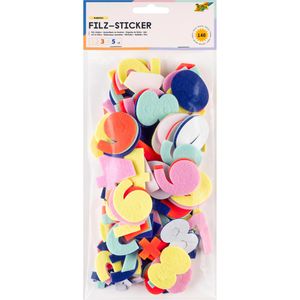 Folia Bastelfilz 5268 Zahlen, 4.5 cm, farbig sortiert, 1 mm, selbstklebend, 140 Teile