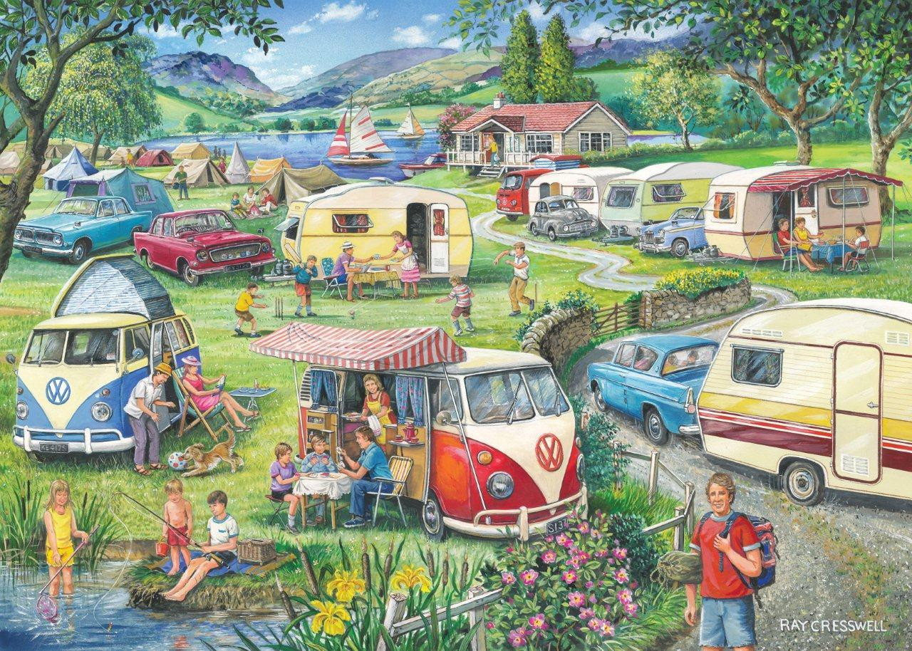 House of Puzzles Happy Holidays puzzel met 1000 stukjes en een rustig landschap