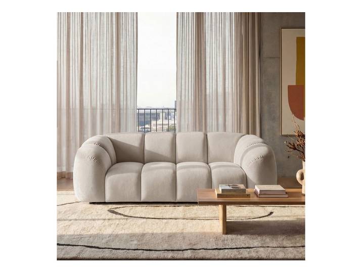 Selsey Schlafsofa, 3-Sitzer-Sofa Millma, Samt, Greige