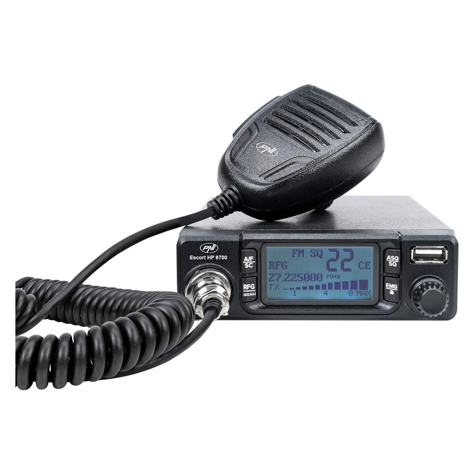 PNI CB Escort HP 9700 USB-Funkpaket und LED 2000 CB-Antenne mit Magnetfuss, 12V/24V-Stromversorgu (43699507)