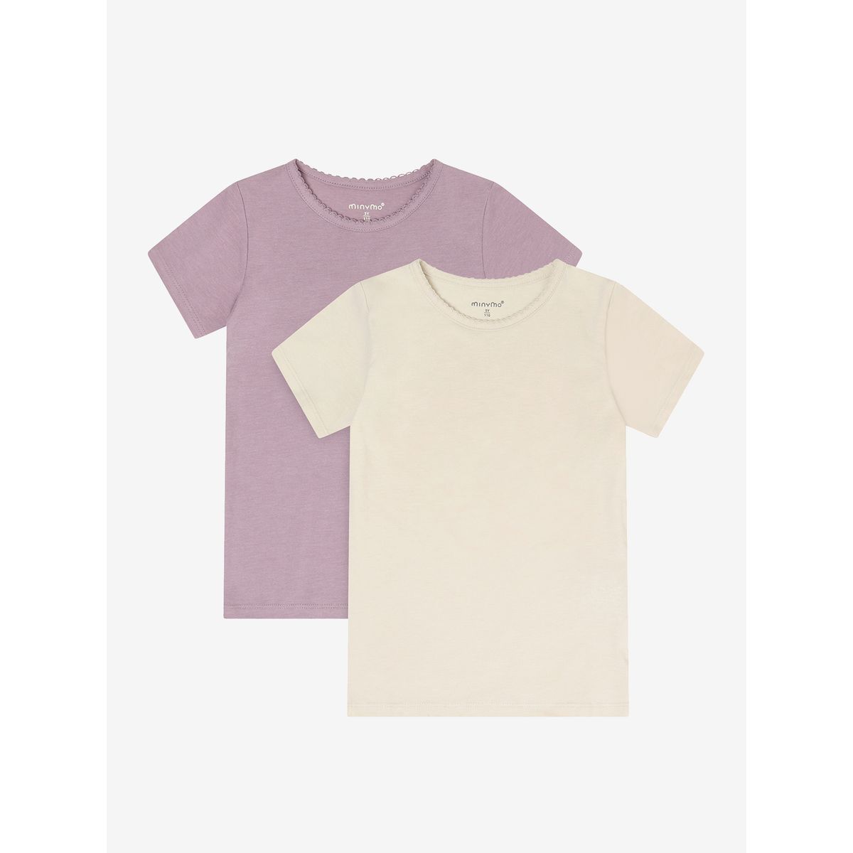 Minymo Basic 33 -t-shirt SS (2-pack) elderberry (6700) 134 3933-6700-134