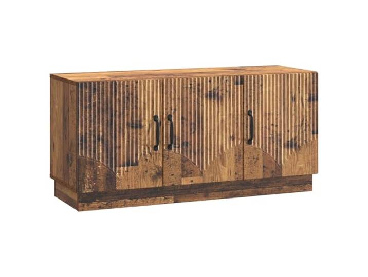 Favemtsl TV Lowboard Altholz 99x34,5x47 cm Fernsehtisch Holzwerkstoff Kompakter TV-Schrank mit 3 Schwenktüren und Kabeldurchlass für geordnete Mediennutzung im Wohnzimmer oder Schlafzimmer.