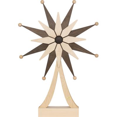 LED Schwibbogen SAICO ORIGINAL "Stern mit Holzfuß, verschiedene Farben", braun, B:45cm H:71cm T:9,5cm, Holz teilmassiv, Schwibbögen, 45 x 71 x 9,5 cm