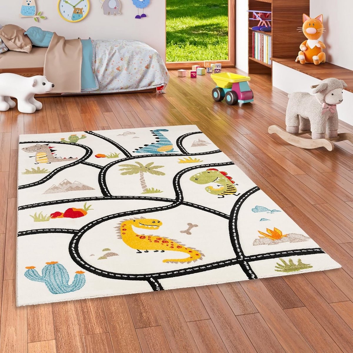 Zacht kinder kamer vloerkleed met dierenprint van polypropyleen