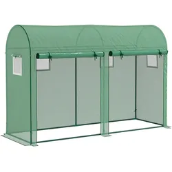 STILVORA Foliengewächshaus Kunststoff Grün 300x100x200 cm mit Stahltrahmen