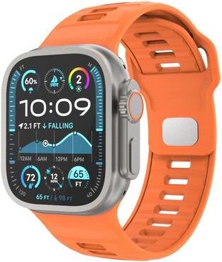 Everyday Crate Apple Watch Silicone Watch Band Checkered Reverse Buckle Adjustable Sport Strap orange