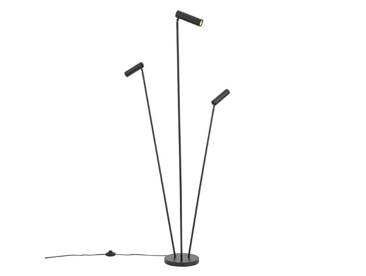Lampadaire moderne noir 3 lumières GU10 35mm - Thomas