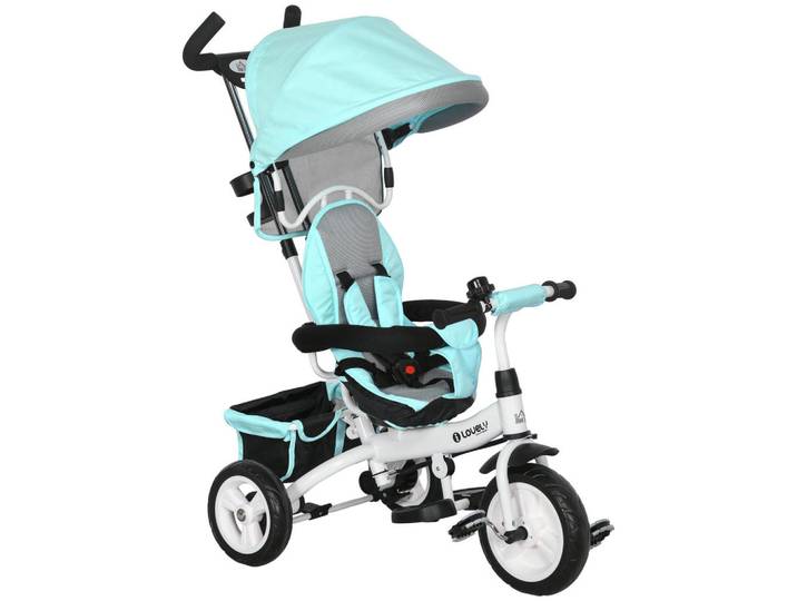 ComfortXL Dreirad De-18944 6-in-1 mit Sonnenschutz & Teleskopgriff Grün, Kunststoff, 50x106x95 cm, Spielzeug, Kinderfahrzeuge