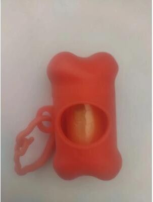 Uplift Essentials Professional Bone Shaped Pet Waste Bag Dispenser orange